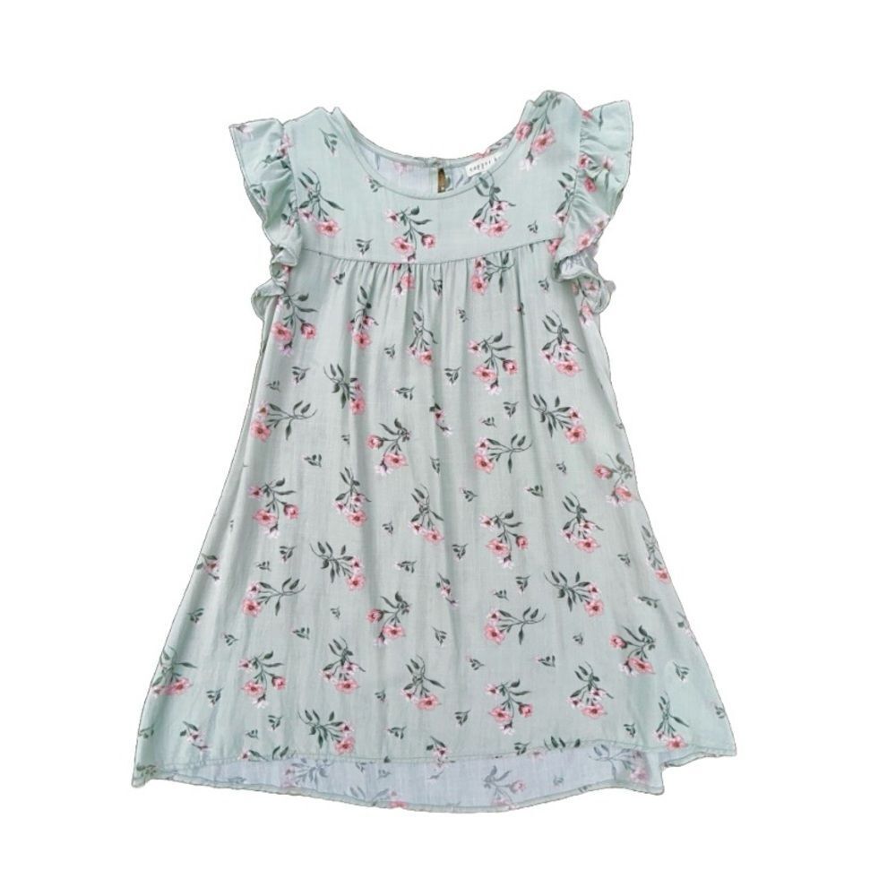 Girls Copper Key light green dress with a floral pattern Dress Size M (8/10)